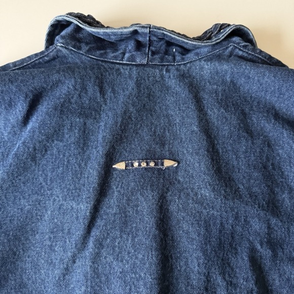 Apache Vintage Denim Cotton Blue Jean Rhinestone Trim Jacket Blazer Women's M - Picture 8 of 8